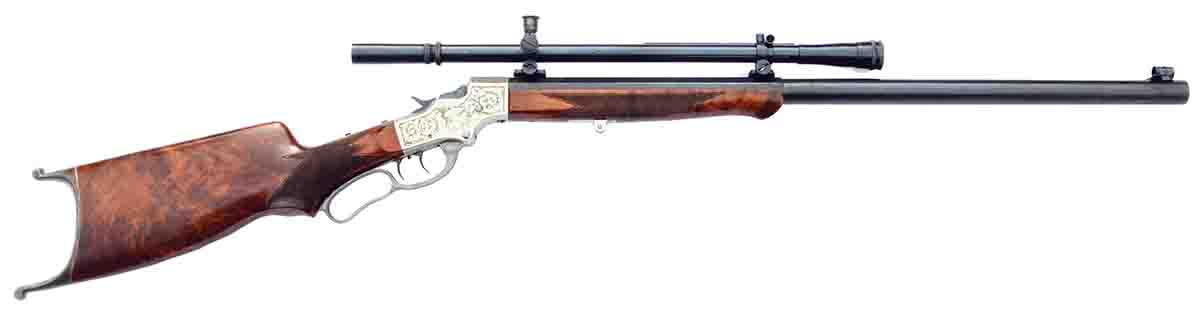 Lucile is a Stevens Model 52, built around 1902 on a No. 44 action and chambered for the then-new .28-30-120 cartridge. The Lyman 8x Junior Targetspot was added many years later.